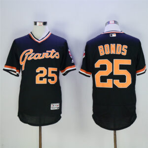 Men San Francisco Giants #25 Barry Bonds Black Throwback Flexbase Stitched MLB Jersey