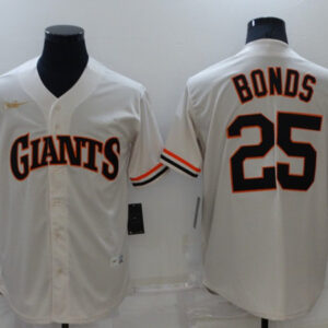 Men San Francisco Giants #25 Barry Bonds Cream Cool Base Stitched Jersey