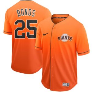 Men San Francisco Giants #25 Barry Bonds Orange Fade Stitched MLB Jersey