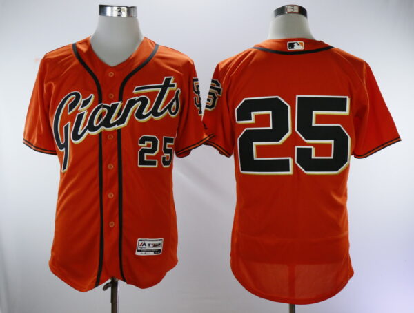 Men San Francisco Giants #25 Barry Bonds Orange Throwback Flexbase Stitched MLB Jersey