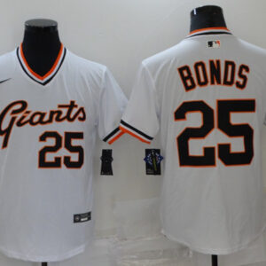 Men San Francisco Giants #25 Barry Bonds White Cool Base Stitched Jersey