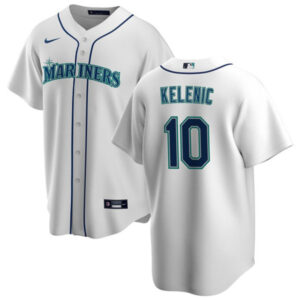 Men Seattle Mariners #10 Jarred Kelenic White Cool Base Stitched jersey