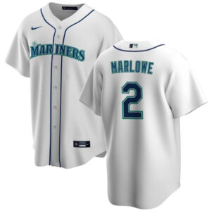 Men Seattle Mariners #2 Cade Marlowe White Cool Base Stitched jersey