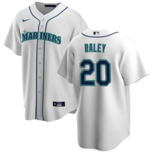 Men Seattle Mariners #20 Luke Raley White Cool Base Stitched jersey