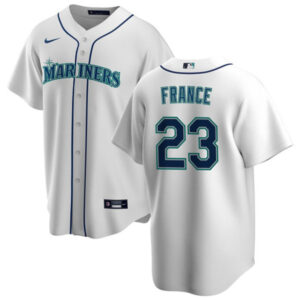 Men Seattle Mariners #23 Ty France White Cool Base Stitched jersey