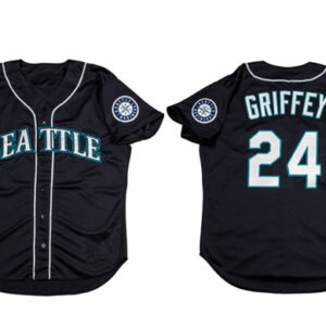 Men Seattle Mariners #24 Ken Griffey Jr. Black Cool Base Stitched jersey