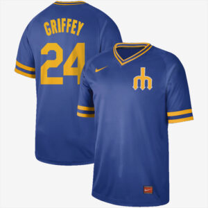 Men Seattle Mariners #24 Ken Griffey Jr. Blue Cooperstown Collection Legend Stitched MLB Jersey