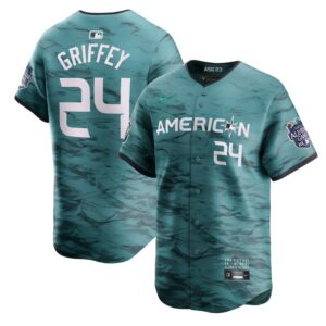 Men Seattle Mariners #24 Ken Griffey Jr. Teal 2023 All-star Cool Base With Patch Stitched Baseball Jersey