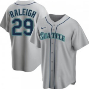 Men Seattle Mariners #29 Cal Raleigh Gray Cool Base Stitched jersey