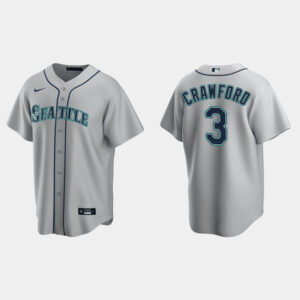 Men Seattle Mariners #3 J.P. Crawford Gray Cool Base Stitched jersey