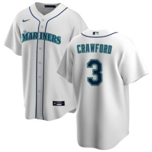 Men Seattle Mariners #3 J.P. Crawford White Cool Base Stitched jersey