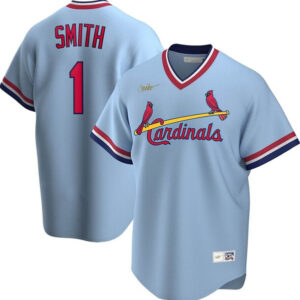 Men St. Louis Cardinals #1 Ozzie Smith Light Blue Stitched Jersey