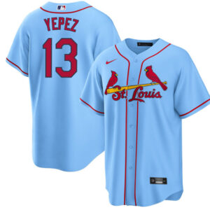 Men St. Louis Cardinals #13 Juan Yepez Blue Cool Base Stitched Jersey