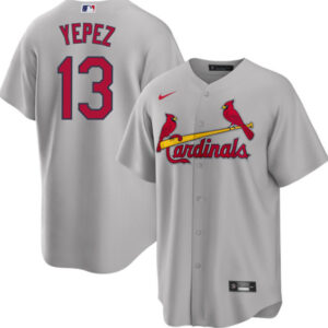 Men St. Louis Cardinals #13 Juan Yepez Gray Cool Base Stitched Jersey