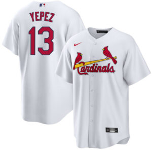 Men St. Louis Cardinals #13 Juan Yepez White Cool Base Stitched Jersey