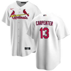 Men St. Louis Cardinals #13 Matt Carpenter White Cool Base Stitched Jersey