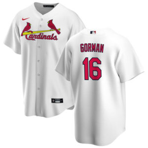 Men St. Louis Cardinals #16 Nolan Gorman White Cool Base Stitched Jersey