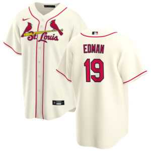 Men St. Louis Cardinals #19 Tommy Edman Cream Cool Base Stitched Jersey