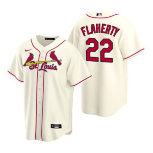 Men St. Louis Cardinals #22 Jack Flaherty Cream Cool Base Stitched Jersey