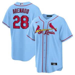 Men St. Louis Cardinals #28 Nolan Arenado Blue Cool Base Stitched MLB Jersey