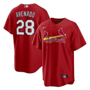 Men St. Louis Cardinals #28 Nolan Arenado Red Cool Base Stitched MLB Jersey