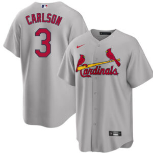 Men St. Louis Cardinals #3 Dylan Carlson Gray Cool Base Stitched Jersey