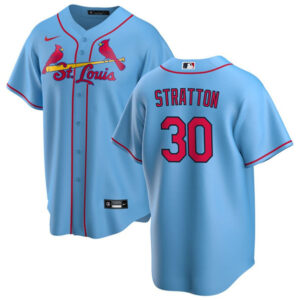 Men St. Louis Cardinals #30 Chris Stratton Blue Cool Base Stitched Jersey