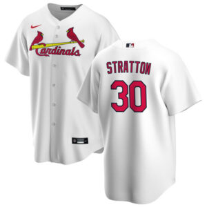 Men St. Louis Cardinals #30 Chris Stratton White Cool Base Stitched Jersey