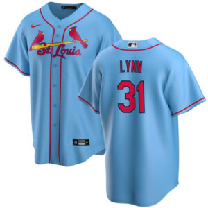 Men St. Louis Cardinals #31 Lance Lynn Blue Cool Base Stitched Baseball Jersey