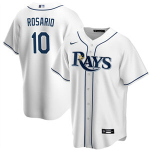 Men Tampa Bay Rays #10 Amed Rosario White Cool Base Stitched Baseball Jersey