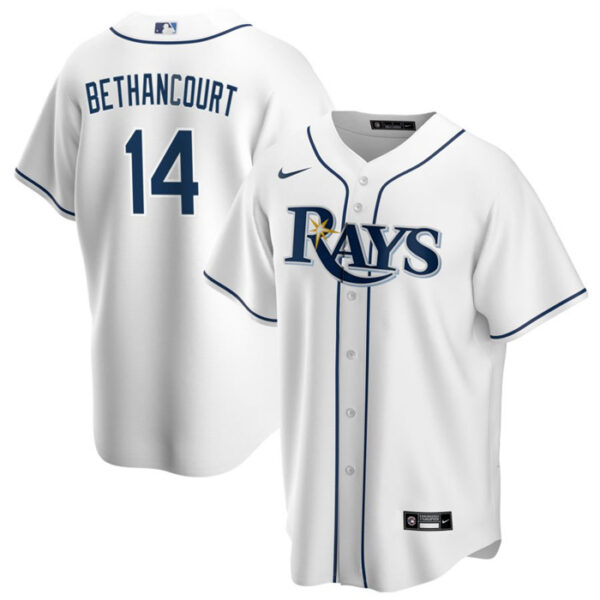 Men Tampa Bay Rays #14 Christian Bethancourt White Cool Base Stitched Baseball Jersey