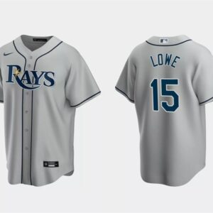 Men Tampa Bay Rays #15 Josh Lowe Gray Cool Base Stitched Baseball Jersey