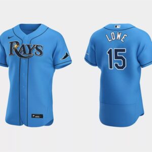 Men Tampa Bay Rays #15 Josh Lowe Light Blue Flex Base Stitched Jersey