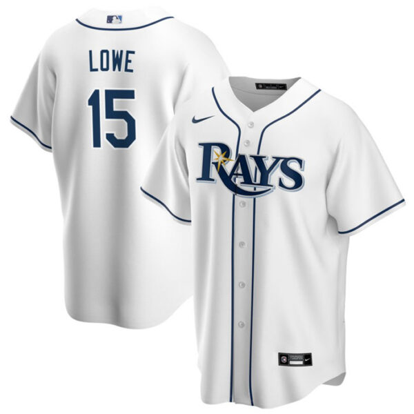 Men Tampa Bay Rays #15 Josh Lowe White Cool Base Stitched Baseball Jersey