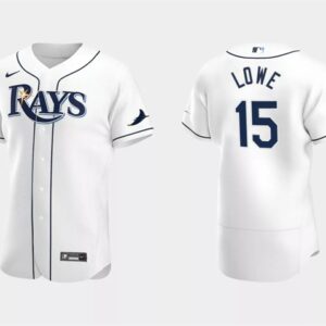 Men Tampa Bay Rays #15 Josh Lowe White Flex Base Stitched Jersey