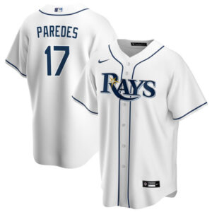 Men Tampa Bay Rays #17 Isaac Paredes White Cool Base Stitched Baseball Jersey