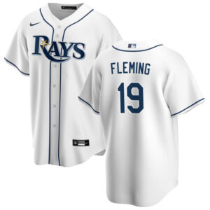 Men Tampa Bay Rays #19 Josh Fleming White Cool Base Stitched Baseball Jersey