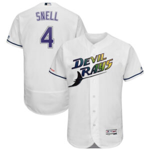 Men Tampa Bay Rays #4 Blake Snell White Flex Base Stitched Baseball Jersey