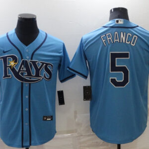 Men Tampa Bay Rays #5 Wander Franco Blue Cool Base Stitched Baseball Jersey