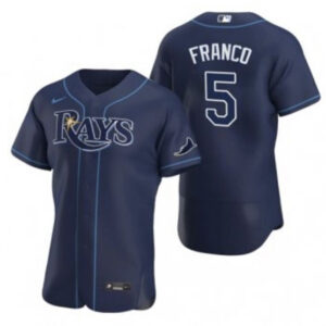 Men Tampa Bay Rays #5 Wander Franco Navy Flex Base Stitched MLB Jersey