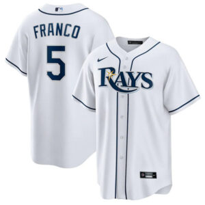 Men Tampa Bay Rays #5 Wander Franco White Cool Base Stitched MLB Jersey