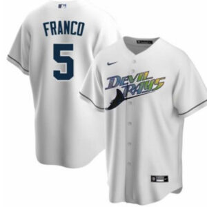 Men Tampa Bay Rays #5 Wander Franco White Cool Base Stitched MLB Jersey