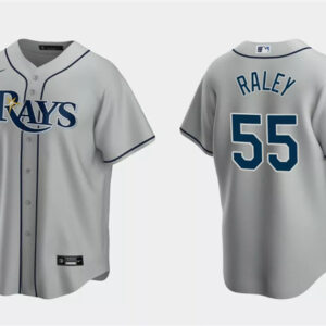 Men Tampa Bay Rays #55 Luke Raley Gray Cool Base Stitched Baseball Jersey