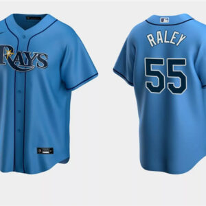 Men Tampa Bay Rays #55 Luke Raley Light Blue Cool Base Stitched Baseball Jersey