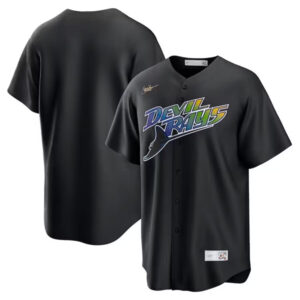 Men Tampa Bay Rays Blank Black Cool Base Stitched Baseball Jersey