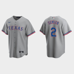 Men Texas Rangers #2 Marcus Semien Gray Cool Base Stitched Baseball Jersey