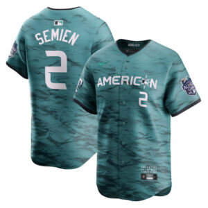 Men Texas Rangers #2 Marcus Semien Teal 2023 All-Star Cool Base Stitched Baseball Jersey