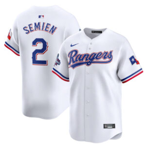 Men Texas Rangers #2 Marcus Semien White 2023 World Series Champions Stitched Baseball Jersey