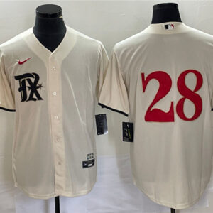 Men Texas Rangers #28 Jonah Heim Cream 2023 City Connect Stitched Baseball Jersey