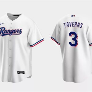 Men Texas Rangers #3 Leody Taveras White Cool Base Stitched Baseball Jersey